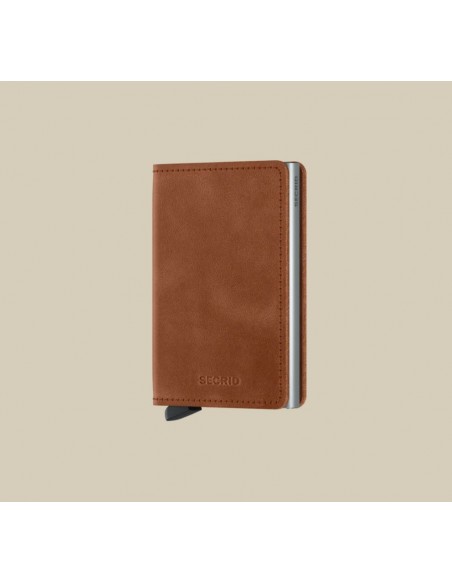 Slimwallet Vintage Cognac Silver