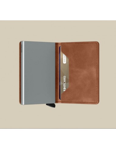 Slimwallet Vintage Cognac Silver