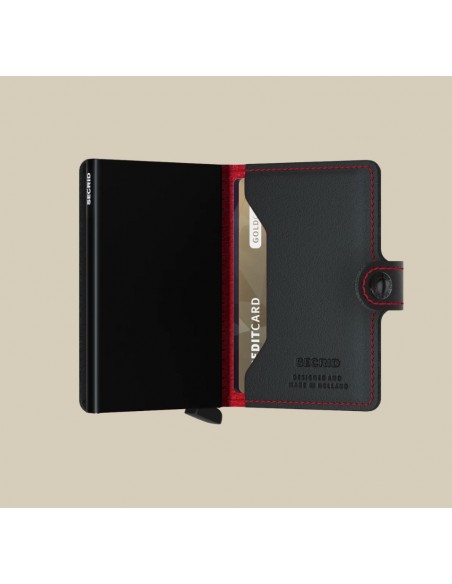 Miniwallet Perforated Black-Red