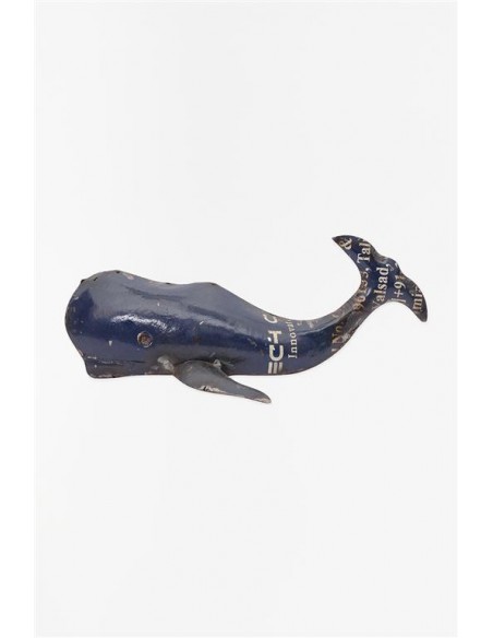 BALLENA METAL RECICLADO, L:23cm H:9cm
