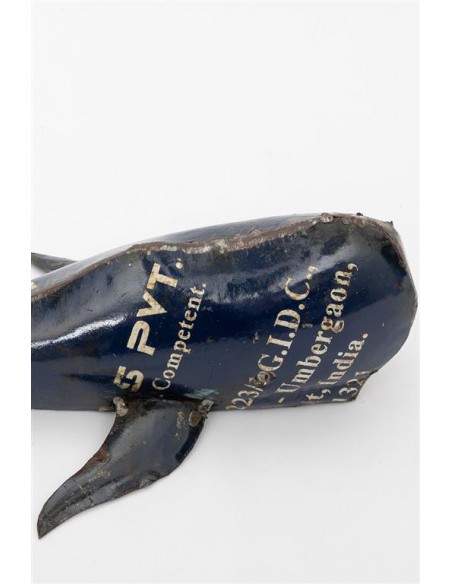BALLENA METAL RECICLADO, L:23cm H:9cm