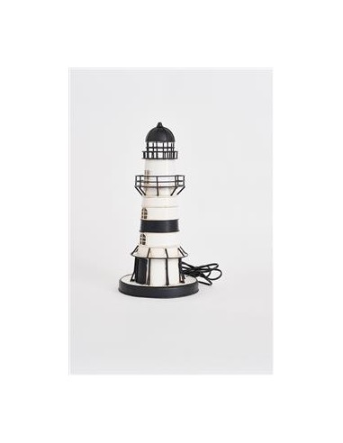 FARO DE METAL CON LED, Ø: 21 cm - H: 44 cm