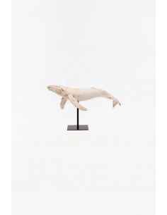 Ballena con base en resina blanca L: 36 cm - H: 21 cm