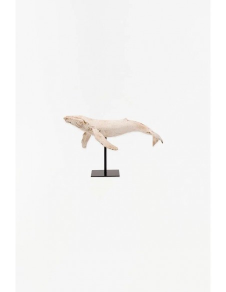 Ballena con base en resina blanca L: 36 cm - H: 21 cm