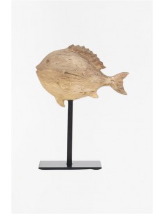 Pez de resina con base metálica