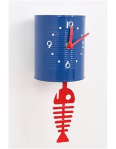 Pequeño reloj bote de conservas azul 2