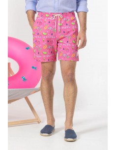 BAÑADOR ESTAMPADO LA DOLCE VITA ROSA CHICLE