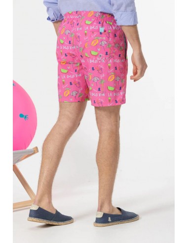 BAÑADOR ESTAMPADO LA DOLCE VITA ROSA CHICLE