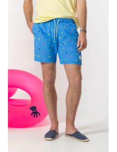 BAÑADOR ESTAMPADO ELPULPO ALLOVER DE COLORES AZUL LAVANDA