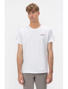 CAMISETA TRIPLE LOGO DIBUJADO BLANCO PURO