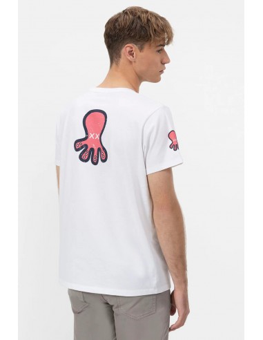 CAMISETA TRIPLE LOGO DIBUJADO BLANCO PURO