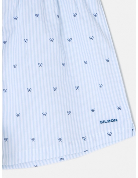 Calzoncillo rayas raquetas celeste