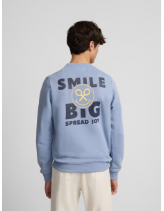 Sudadera smile big azul indigo