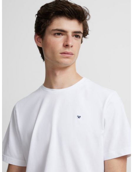 Camiseta silbon minilogo blanco