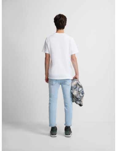 Camiseta silbon minilogo blanco