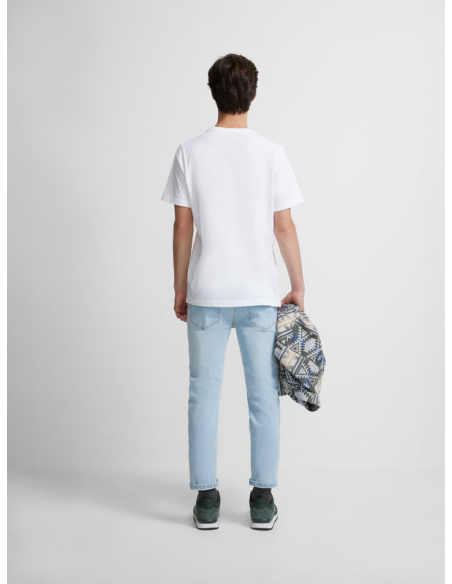 Camiseta silbon minilogo blanco