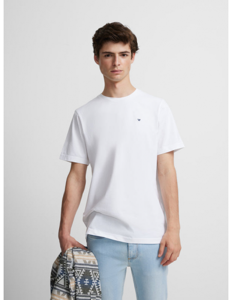 Camiseta silbon minilogo blanco