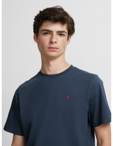 Camiseta silbon minilogo azul marino