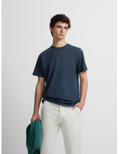 Camiseta silbon minilogo azul marino 2