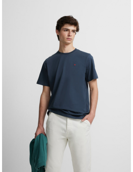 Camiseta silbon minilogo azul marino