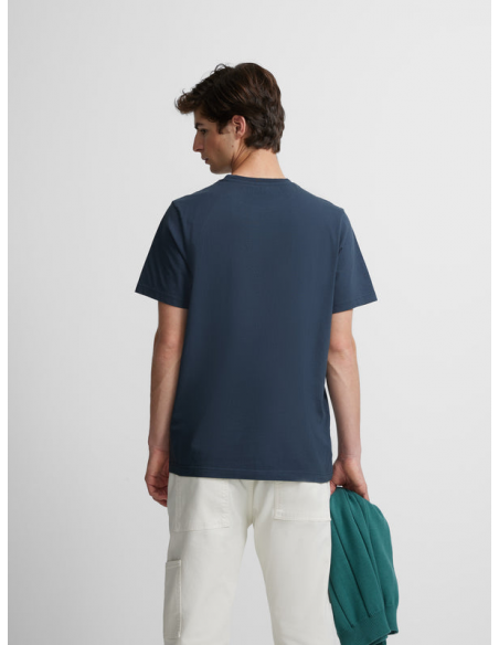 Camiseta silbon minilogo azul marino