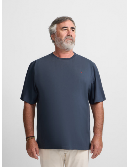 Camiseta silbon minilogo azul marino