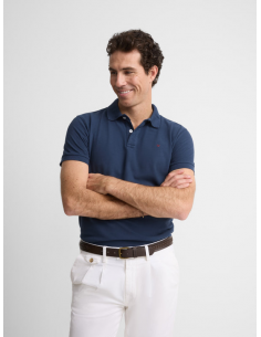 Polo clasico liso azul marino