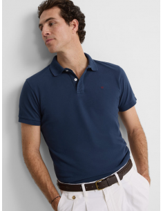 Polo clasico liso azul marino 2