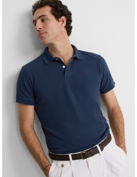 Polo clasico liso azul marino