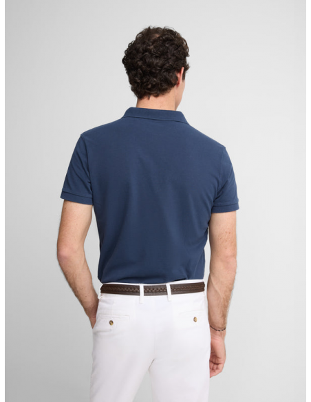 Polo clasico liso azul marino
