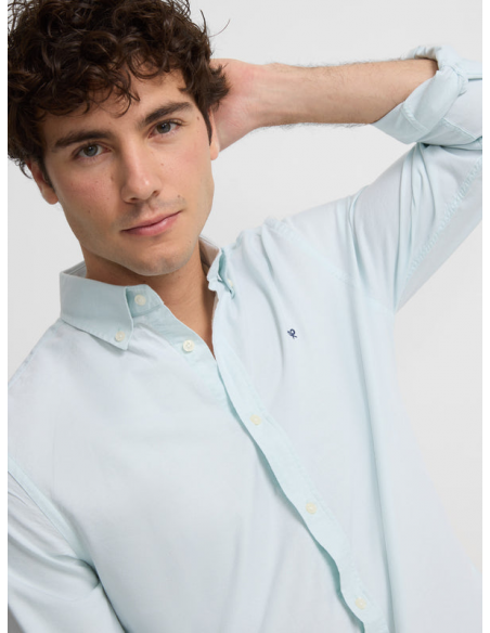 Camisa sport oxford lisa verde claro