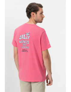 CAMISETA ESTAMPADO SALTY WAVES ROSA CHICLE