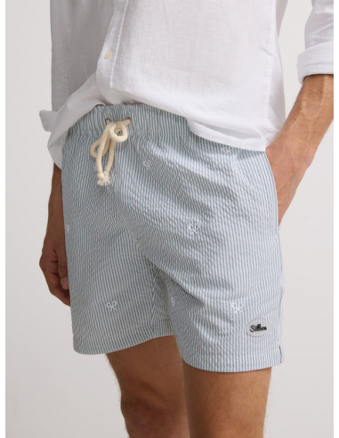 Bañador rayas verde medio