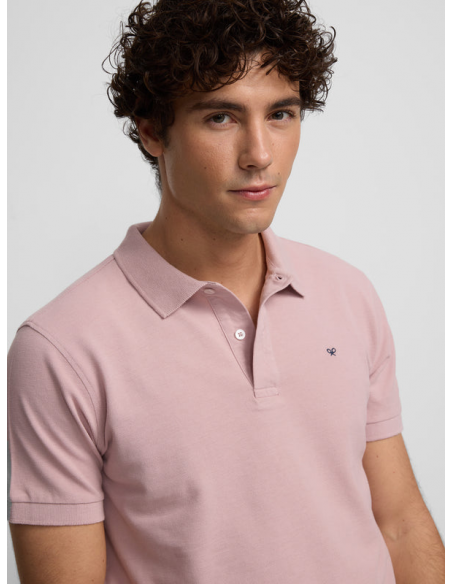 Polo clasico liso coral claro