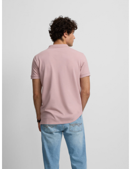 Polo clasico liso coral claro