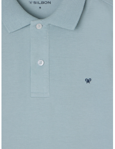 Polo clasico liso azul gris 2