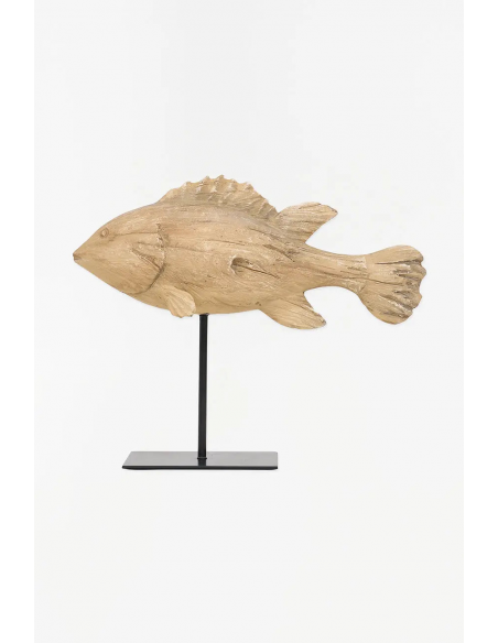 Pez de resina con base metálica L: 36 CM - W: 10 CM - H: 29,5 CM