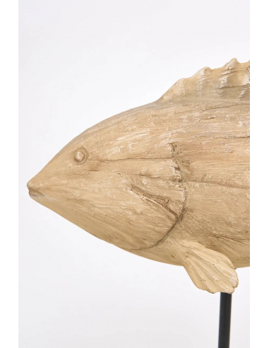 Pez de resina con base metálica L: 36 CM - W: 10 CM - H: 29,5 CM