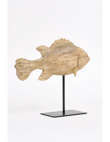 Pez de resina con base metálica L: 36 CM - W: 10 CM - H: 29,5 CM