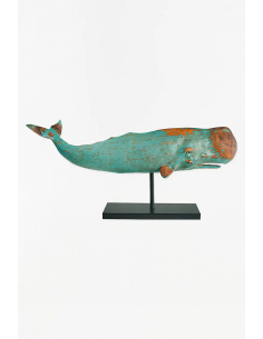 Cachalote grande turquesa base metal L: 77 CM - H: 35 CM