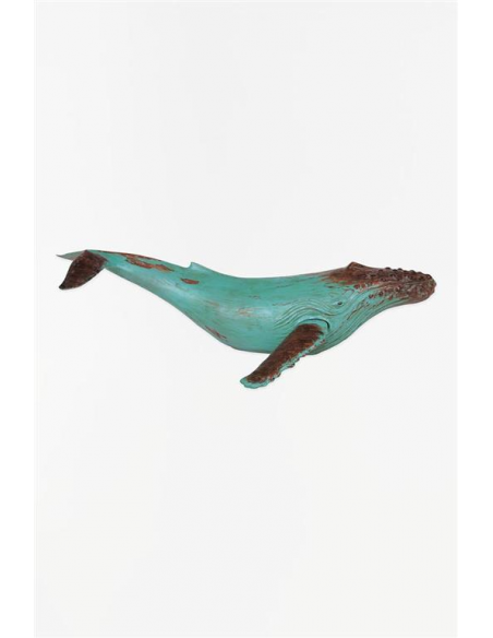 Ballena en resina turquesa L: 50 cm - H: 13 cm