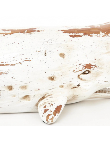 Cachalote blanco en resina envejecida L:40cm H:13cm