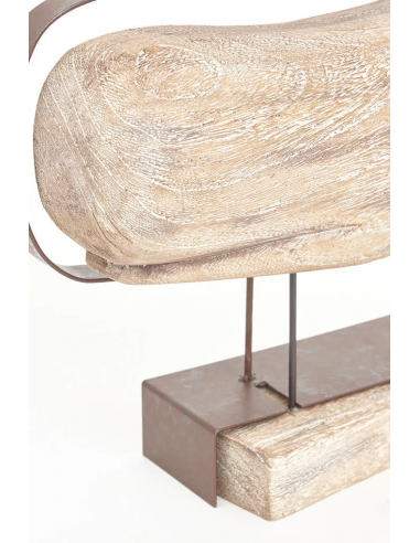 Ballena de madera con silueta de metal L: 50 cm - H: 30,5 cm