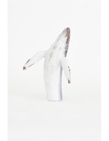 Ballena decorativa en resina azul y blanca L: 33,5 cm - H: 40 cm