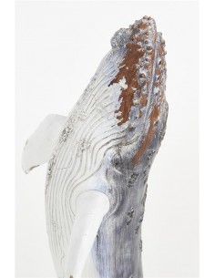 Ballena decorativa en resina azul y blanca L: 33,5 cm - H: 40 cm 2