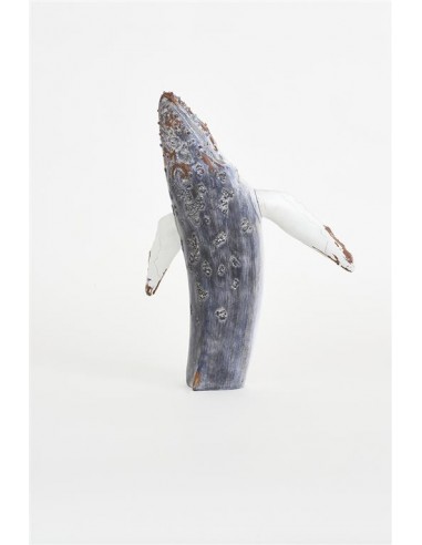 Ballena decorativa en resina azul y blanca L: 33,5 cm - H: 40 cm