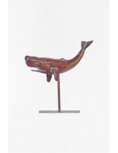 Cachalote con base en metal tamaño pequeño L: 30 cm - W: 9 cm - H: 28,5 cm