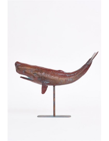 Cachalote con base en metal tamaño grande L: 41,5 cm - W: 14 cm - H:32,5 cm