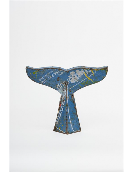 Cola de ballena de metal reciclado L: 37 cm - H: 31 cm