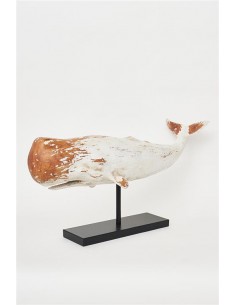Cachalote grande blanca base metal L: 77 CM - H: 35 CM 2